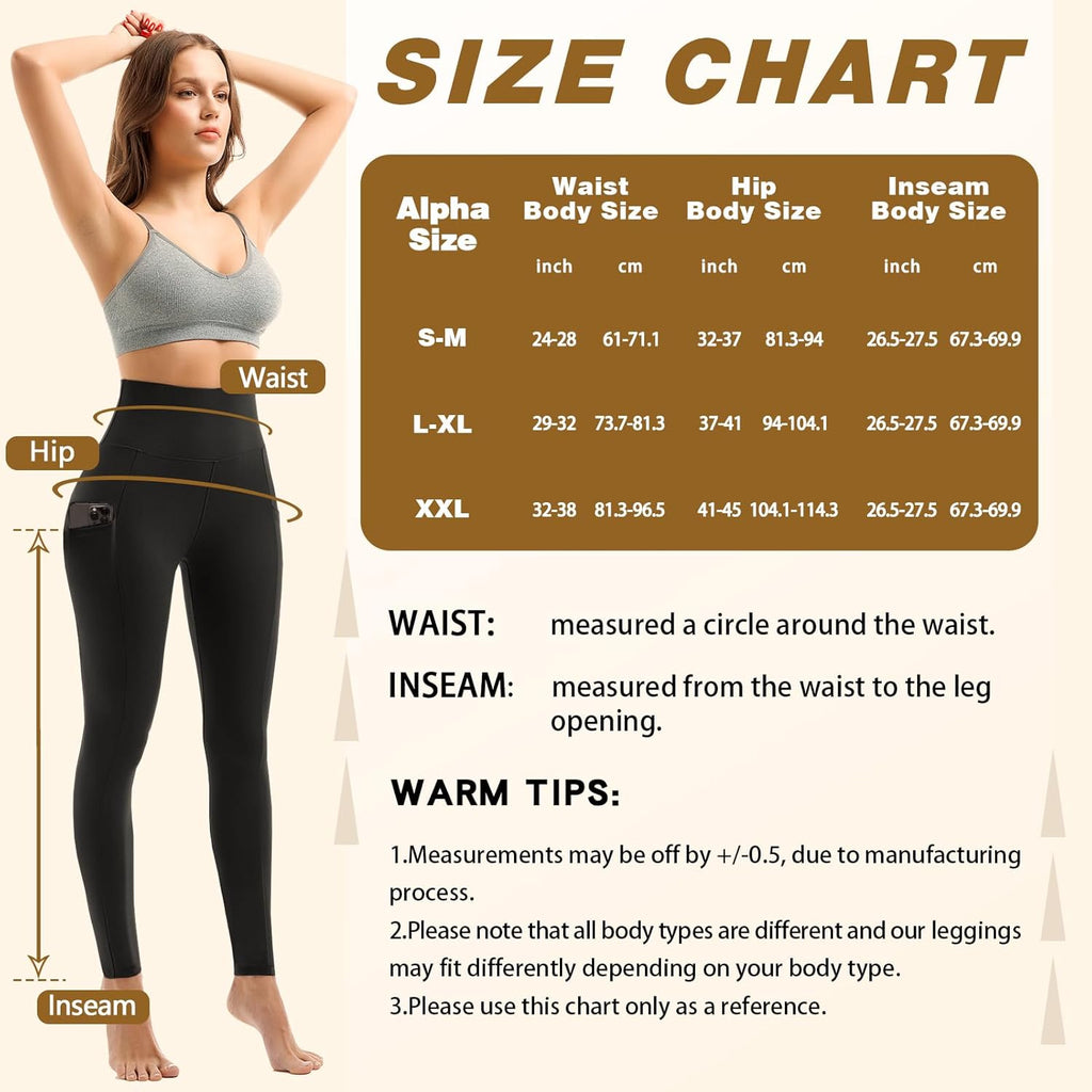 Leggings for Women UK with Pockets, 2 Pack Gym High Waisted Leggings for Workout Running Yoga.