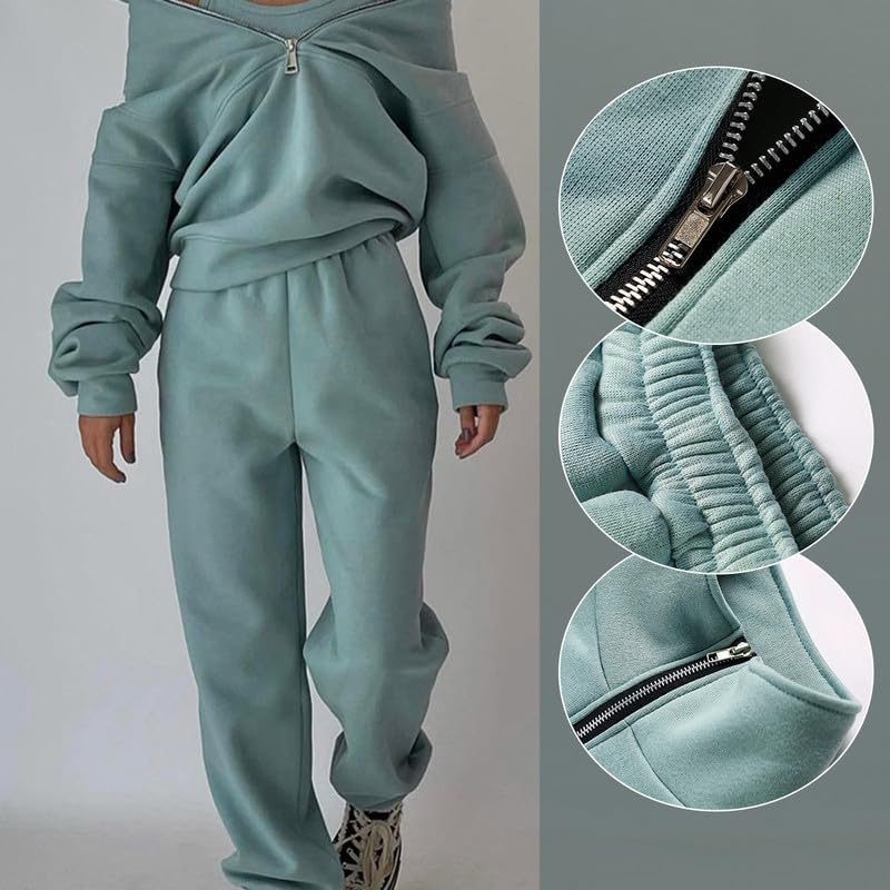 Tracksuit Women's Full Set Lounge Wear Sets 2 Piece Ladies Fleece Tracksuits.