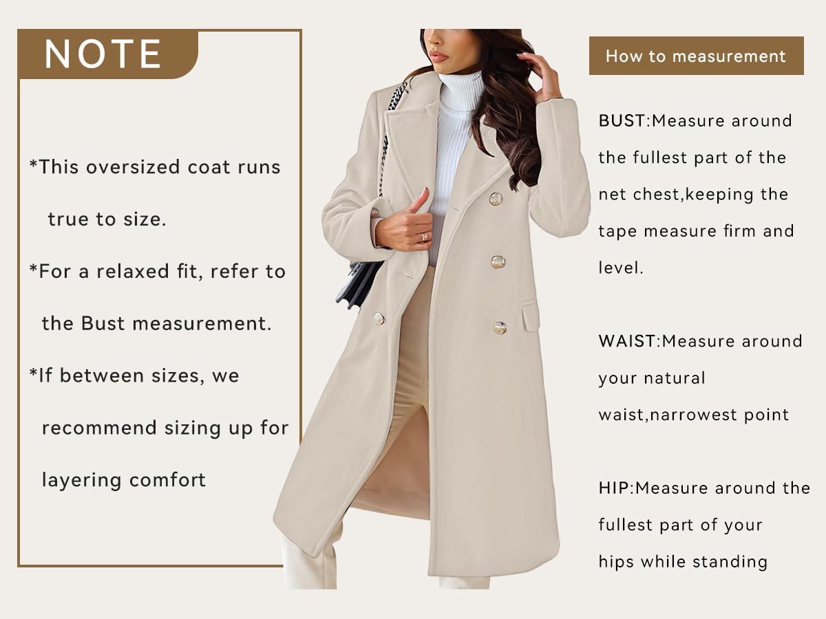 CHARTOU Women's long wool-blend winter coat with a classic trench/overcoat style.