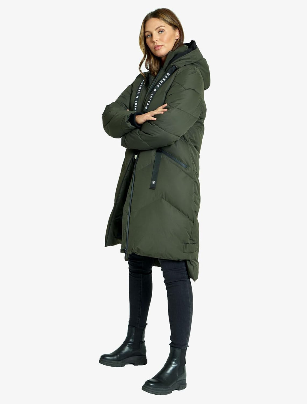Women'S 'Newby' Hooded Longline Quilted Puffer Coat