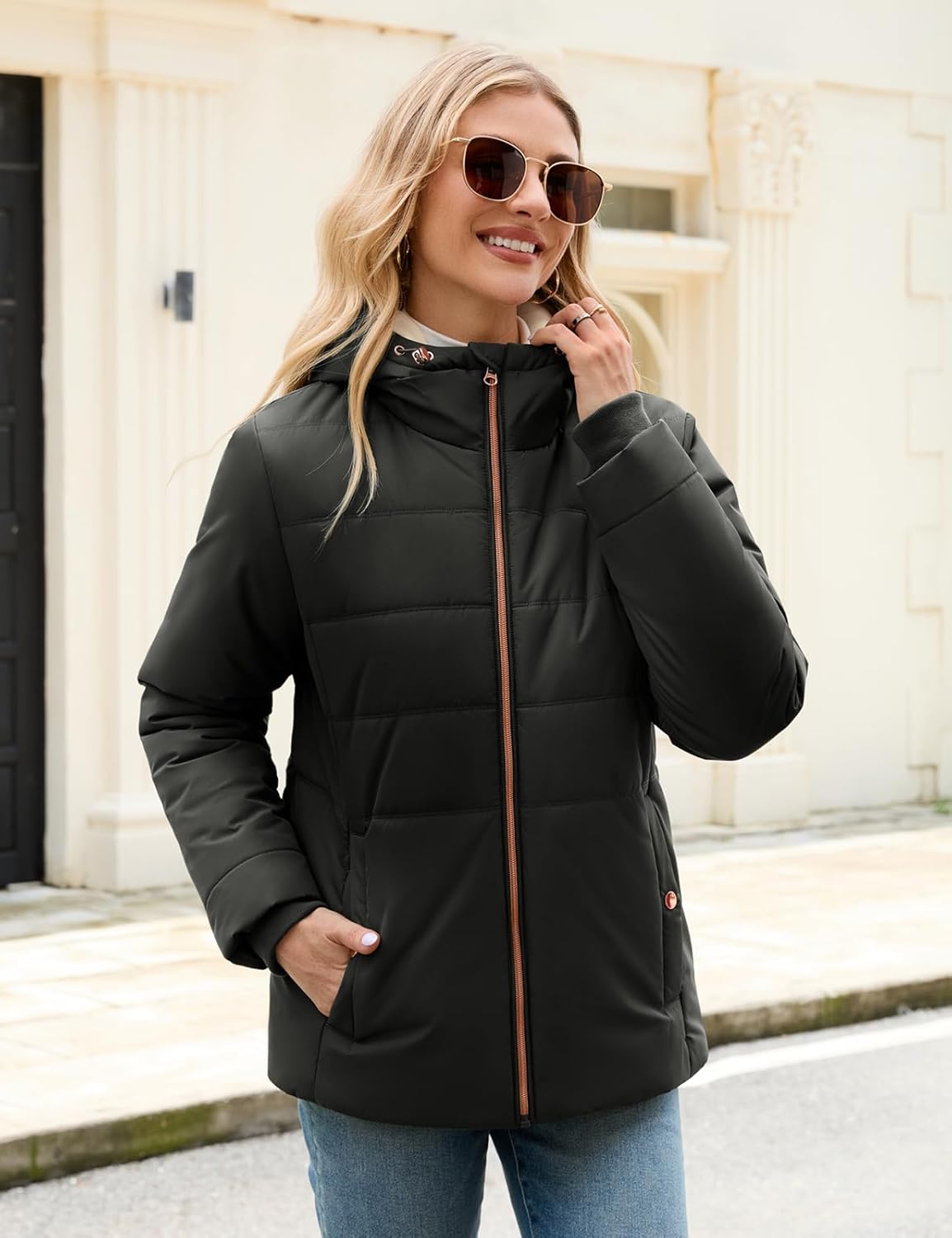 Vancavoo Women's Coats Winter Jackets Ladies Hooded Parka Long Quilted Puffer Coat