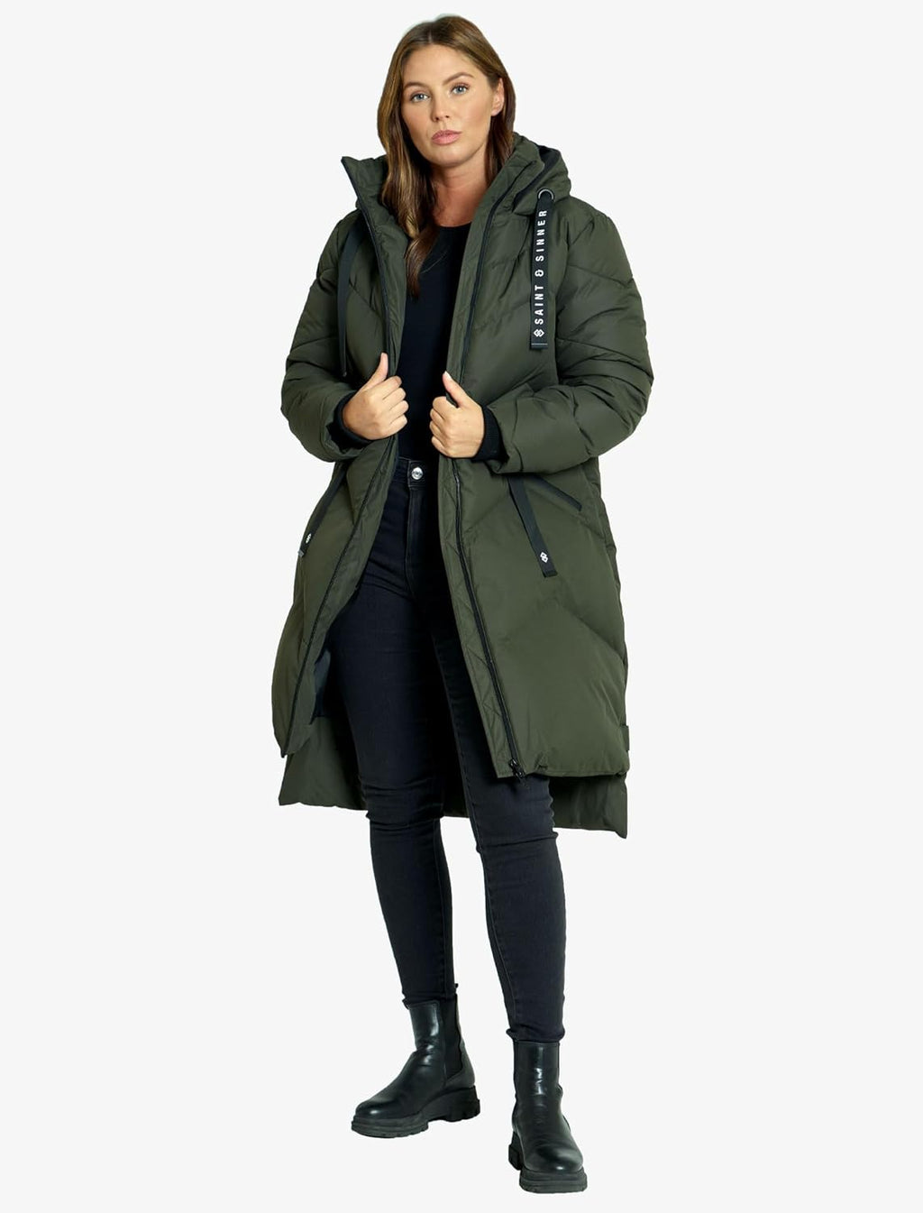 Women'S 'Newby' Hooded Longline Quilted Puffer Coat