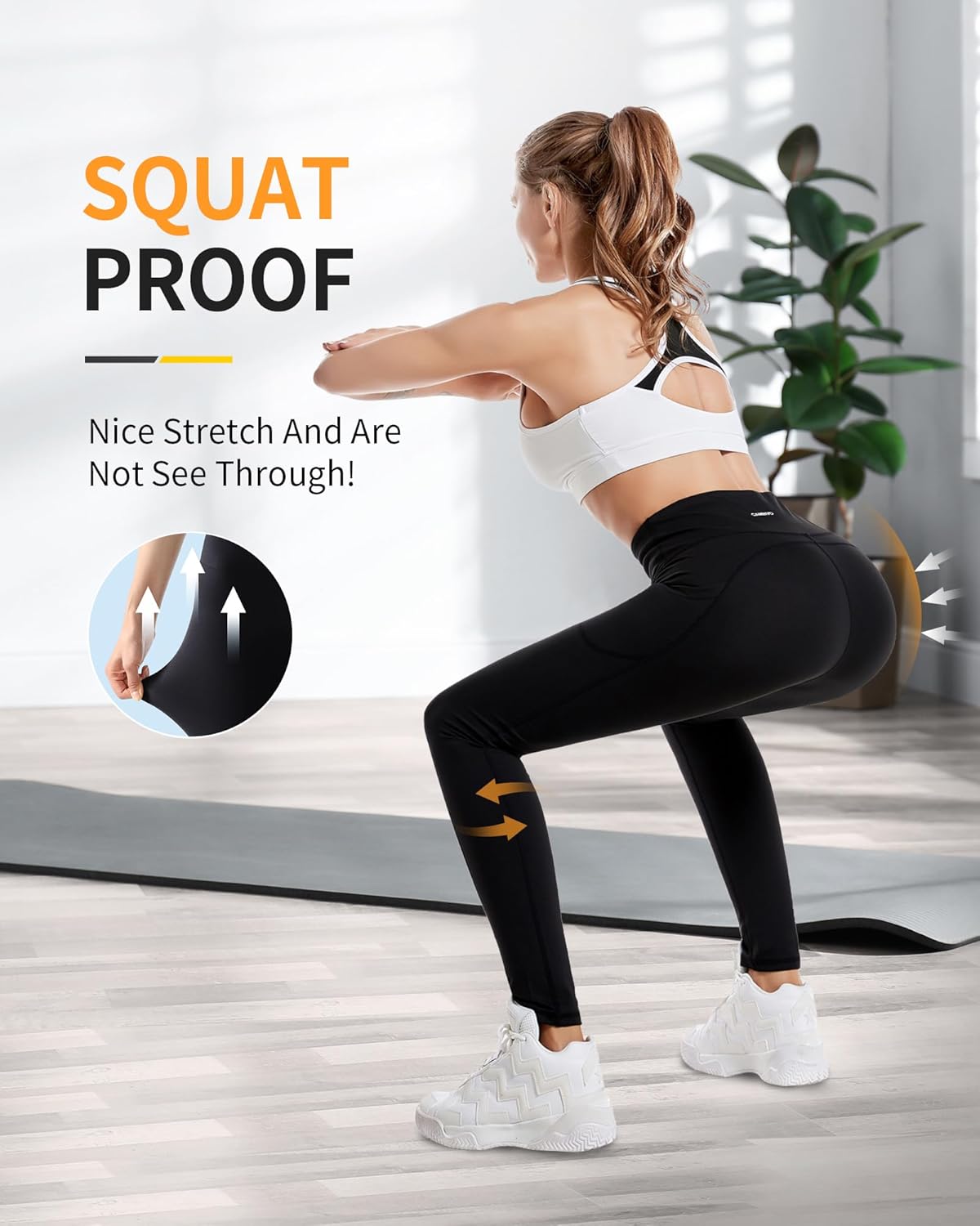 Yoga Pants for Women, Gym Leggings Workout Leggings with Pockets, High Waisted Women Sports Running Tights.