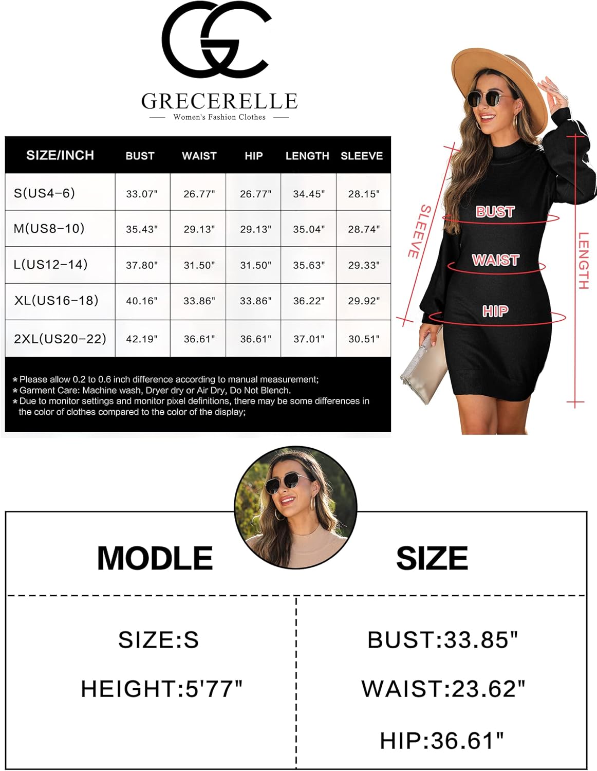 Womens Jumper Dress Winter Mock Neck Long Sleeve Bodycon Knit Pullover Jumpers.