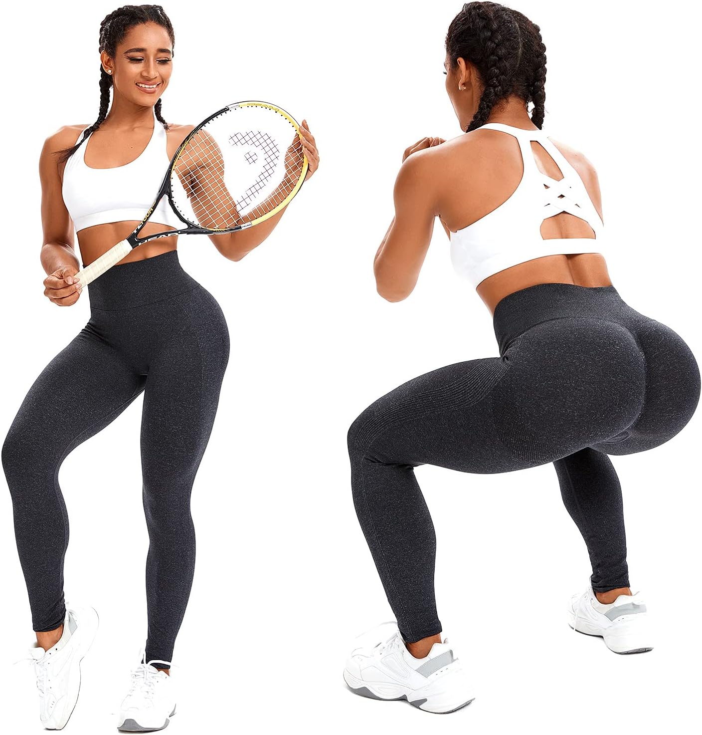  Leggings Smile Contour Women High Waist Ruched Butt Lifting Gym Sports Leggings.