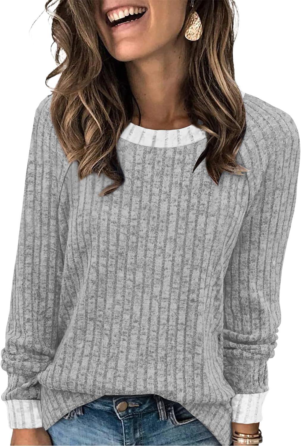 Long Sleeve Tops Women Lightweight Jumpers Ladies.