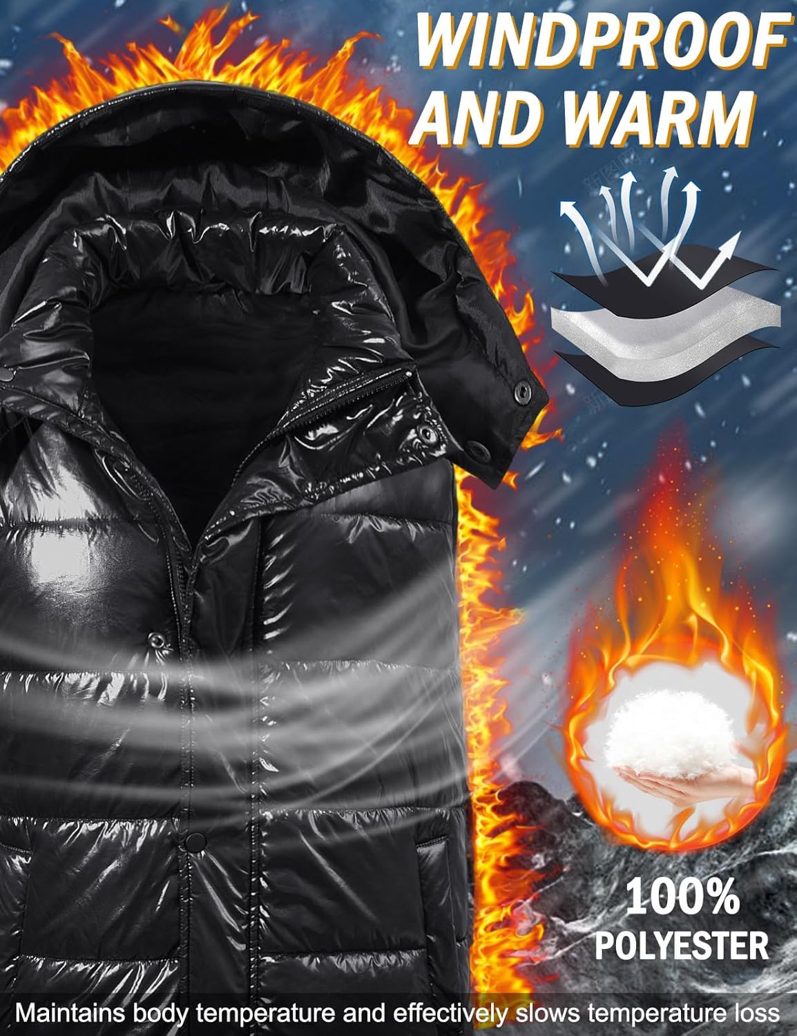 Women Quilted Gilets Longline Hooded Waistcoat Ladies Bodywarmer Winter Jacket with Pockets