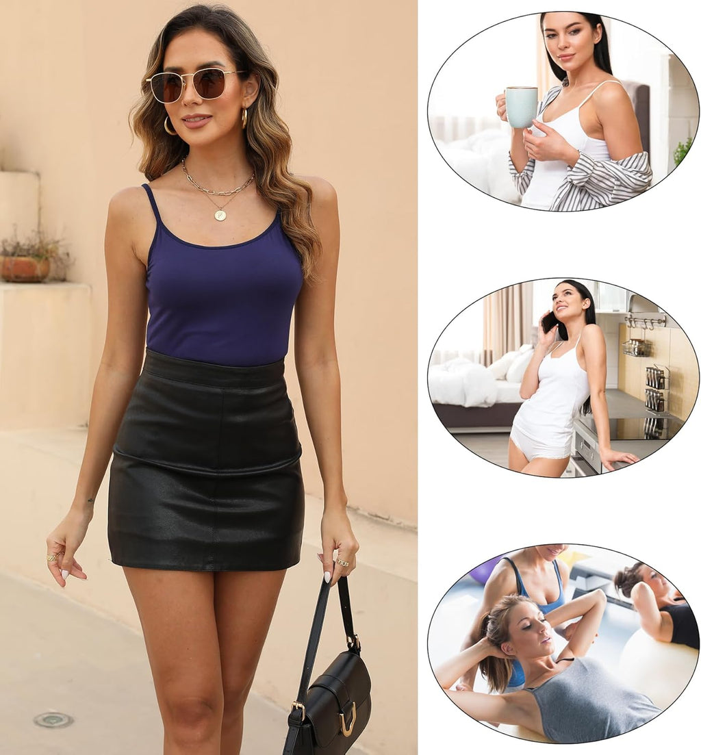 5 Pieces Basic Camisole Adjustable Strap Vest Top for Women and Girl.
