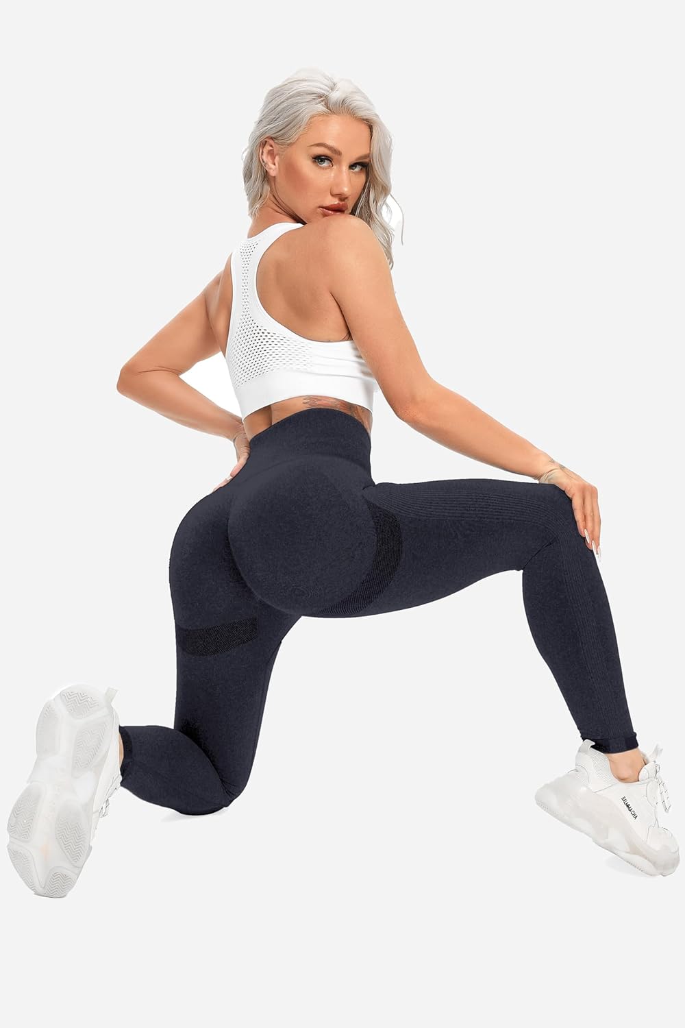  Leggings Smile Contour Women High Waist Ruched Butt Lifting Gym Sports Leggings.