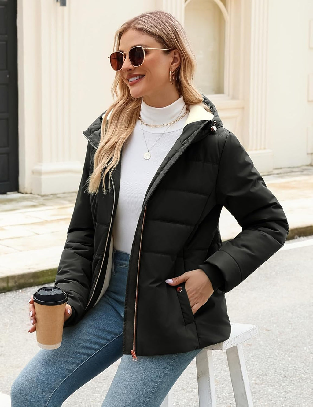 Vancavoo Women's Coats Winter Jackets Ladies Hooded Parka Long Quilted Puffer Coat