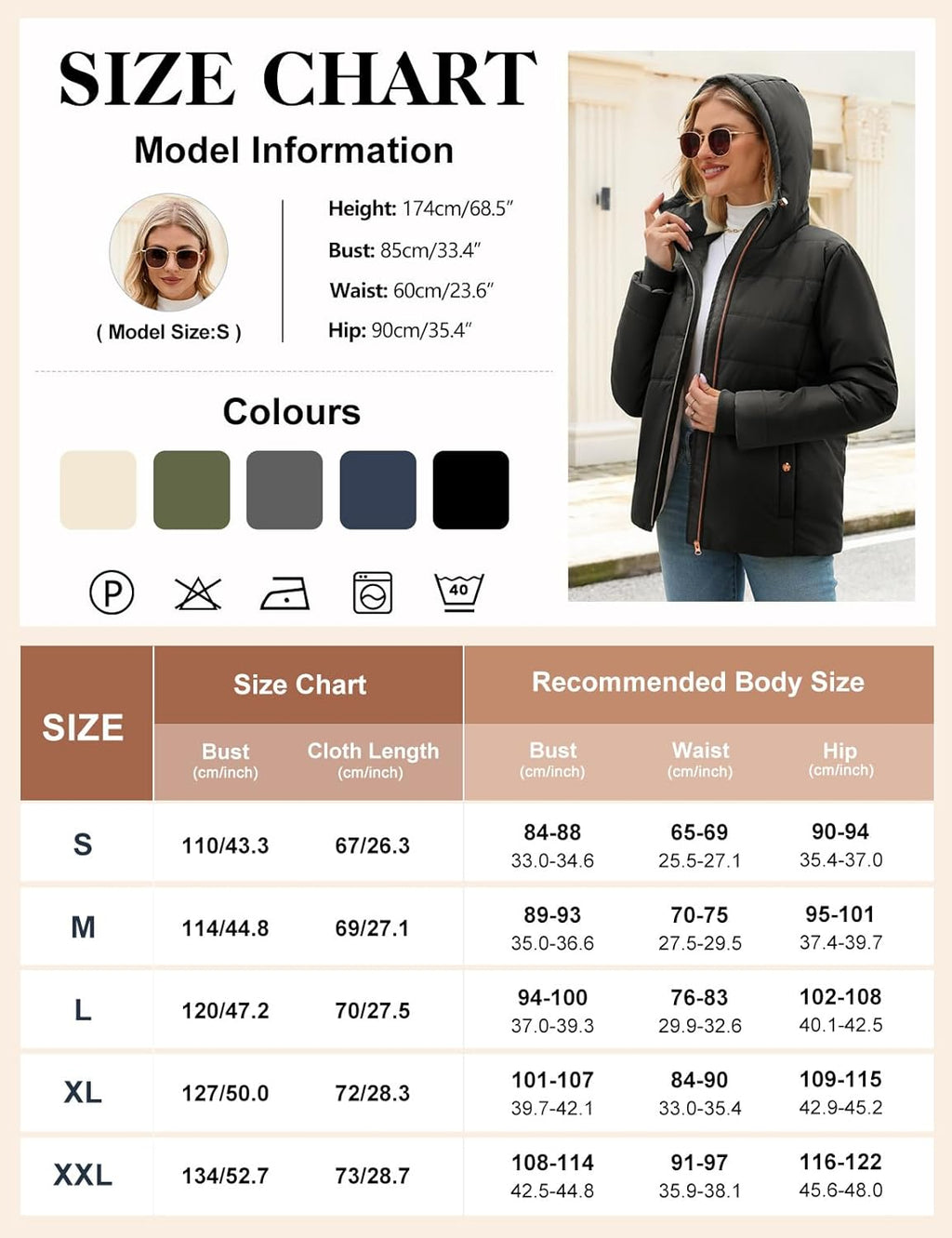 Vancavoo Women's Coats Winter Jackets Ladies Hooded Parka Long Quilted Puffer Coat