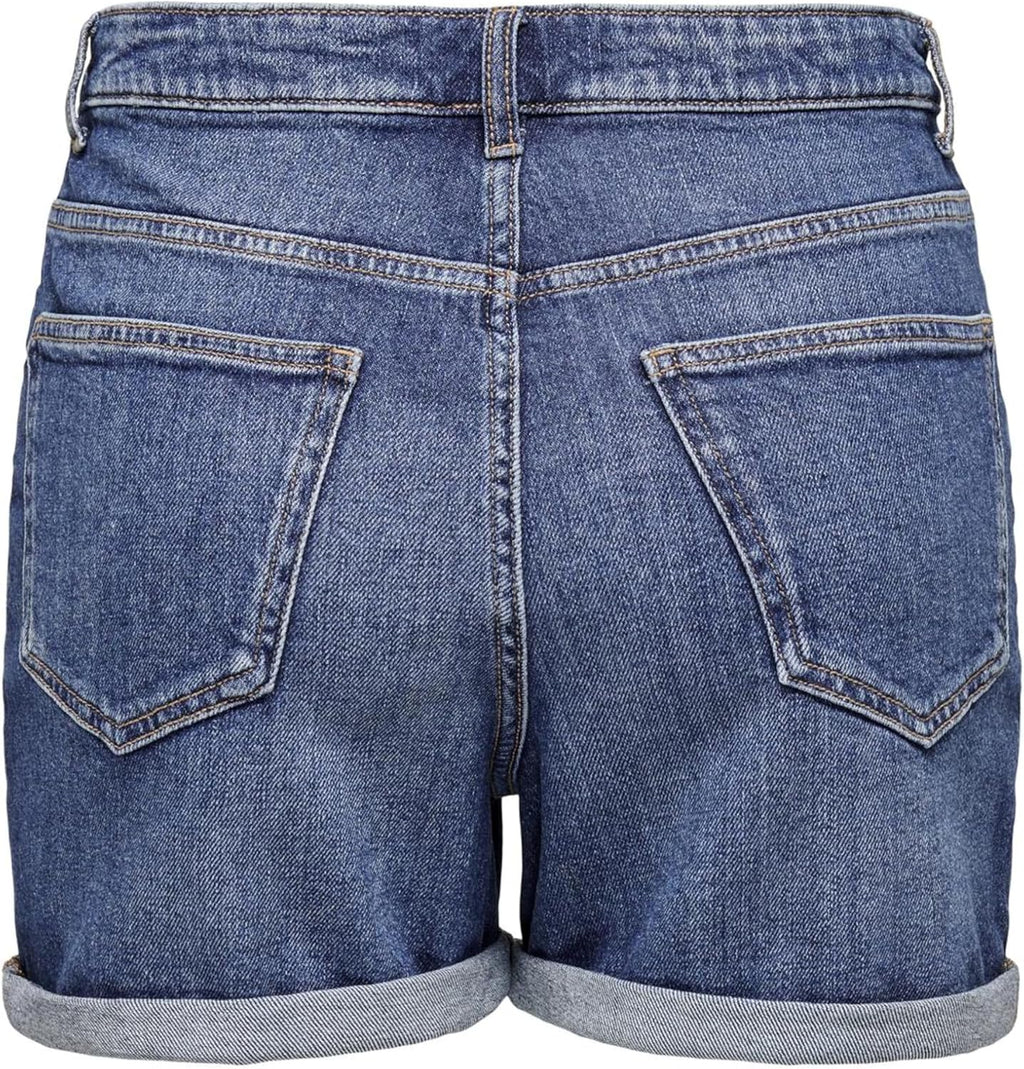 Women'S High-Waisted Shorts 5-Pocket Style Button Fly Zipper Closure Short Bermudas