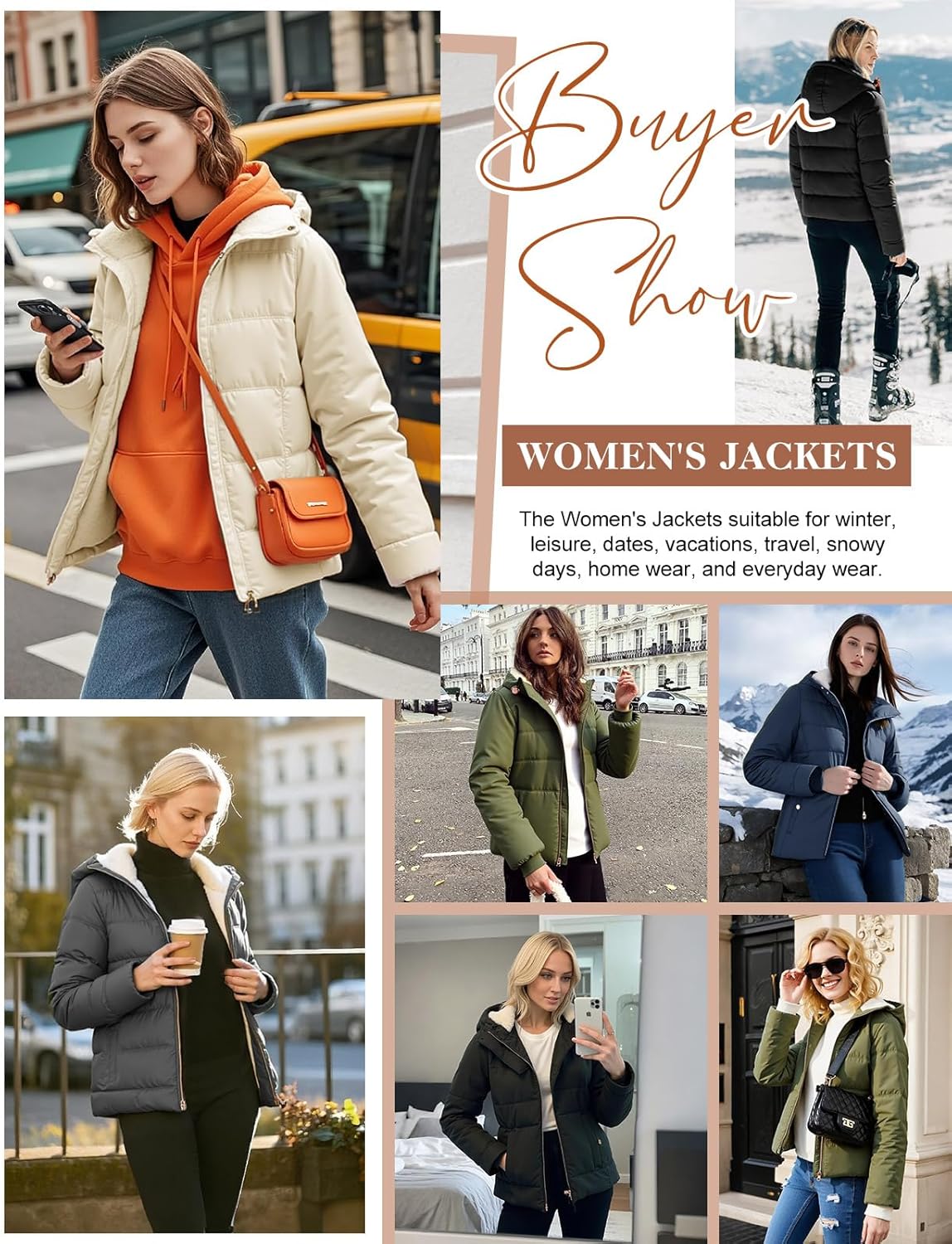 Vancavoo Women's Coats Winter Jackets Ladies Hooded Parka Long Quilted Puffer Coat