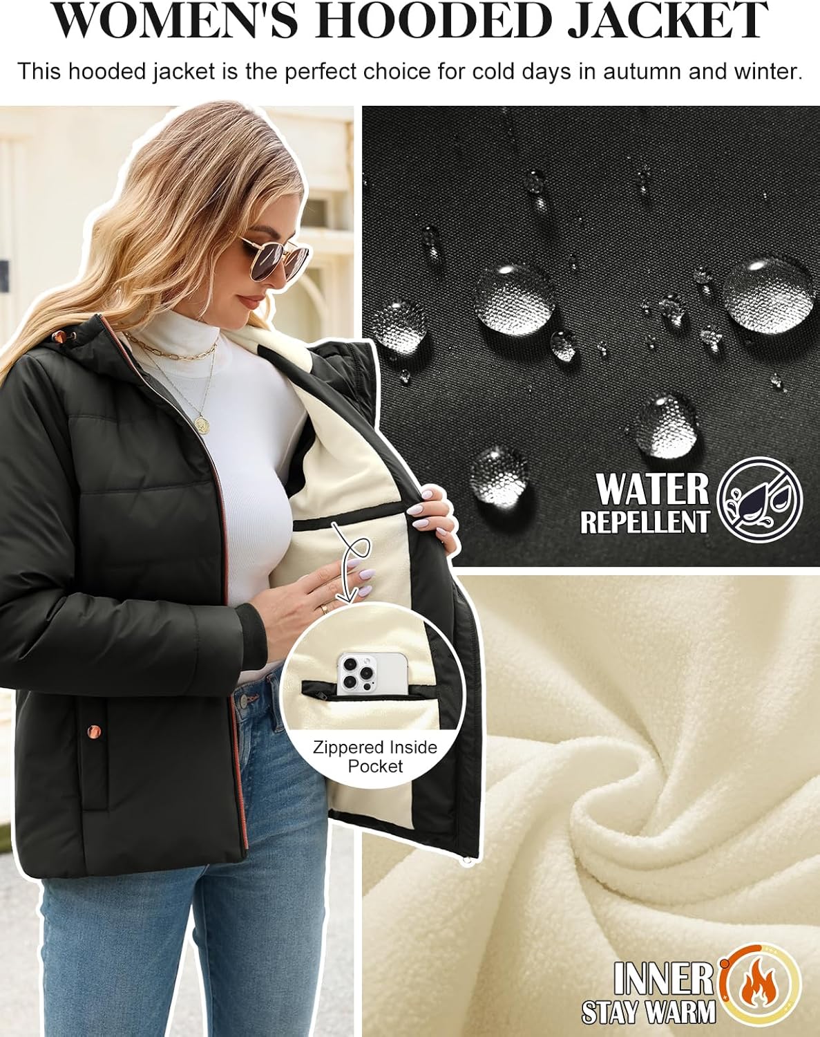 Vancavoo Women's Coats Winter Jackets Ladies Hooded Parka Long Quilted Puffer Coat