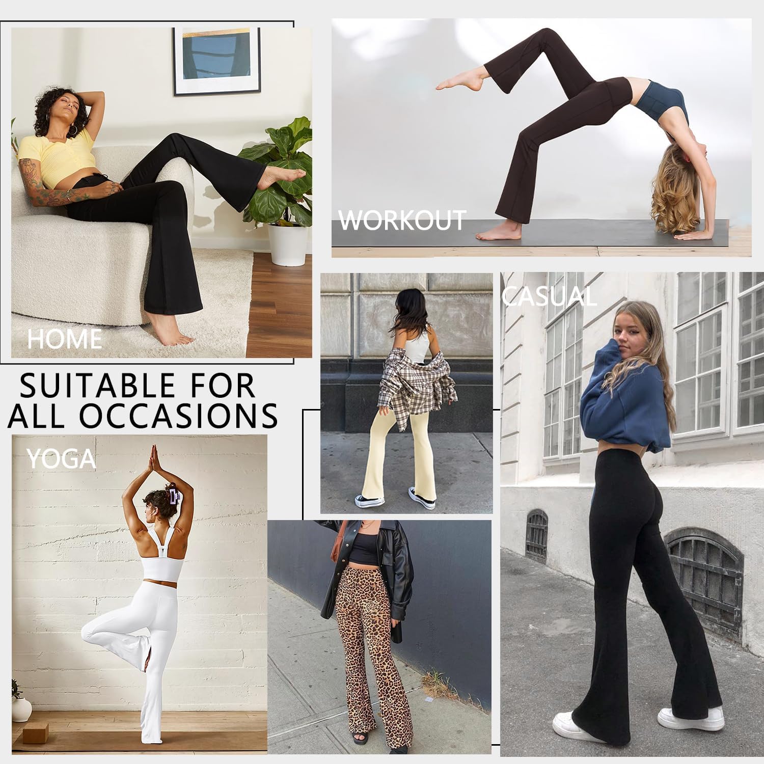 Yoga Pants for Women Flared Leggings High Waisted Bootcut Black Trousers Women'S Workout Bootleg Stretchy Leggings.