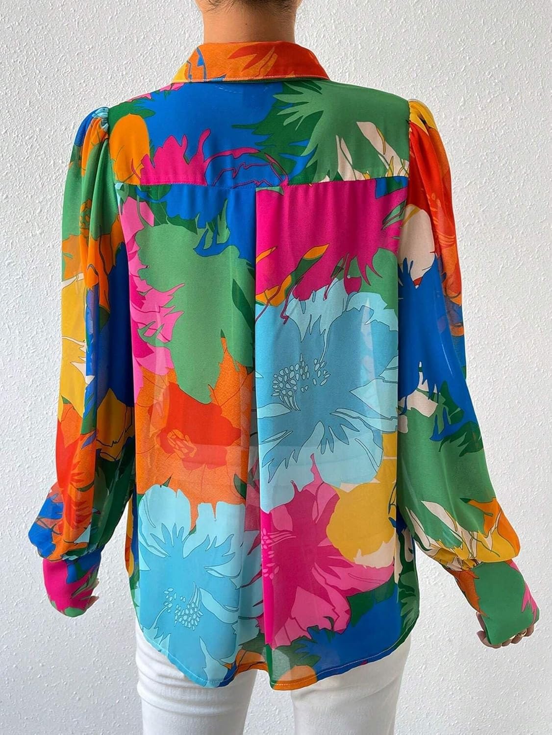 Long Sleeve Blouses for Women Button down Shirts Dressy Casual Blouse.