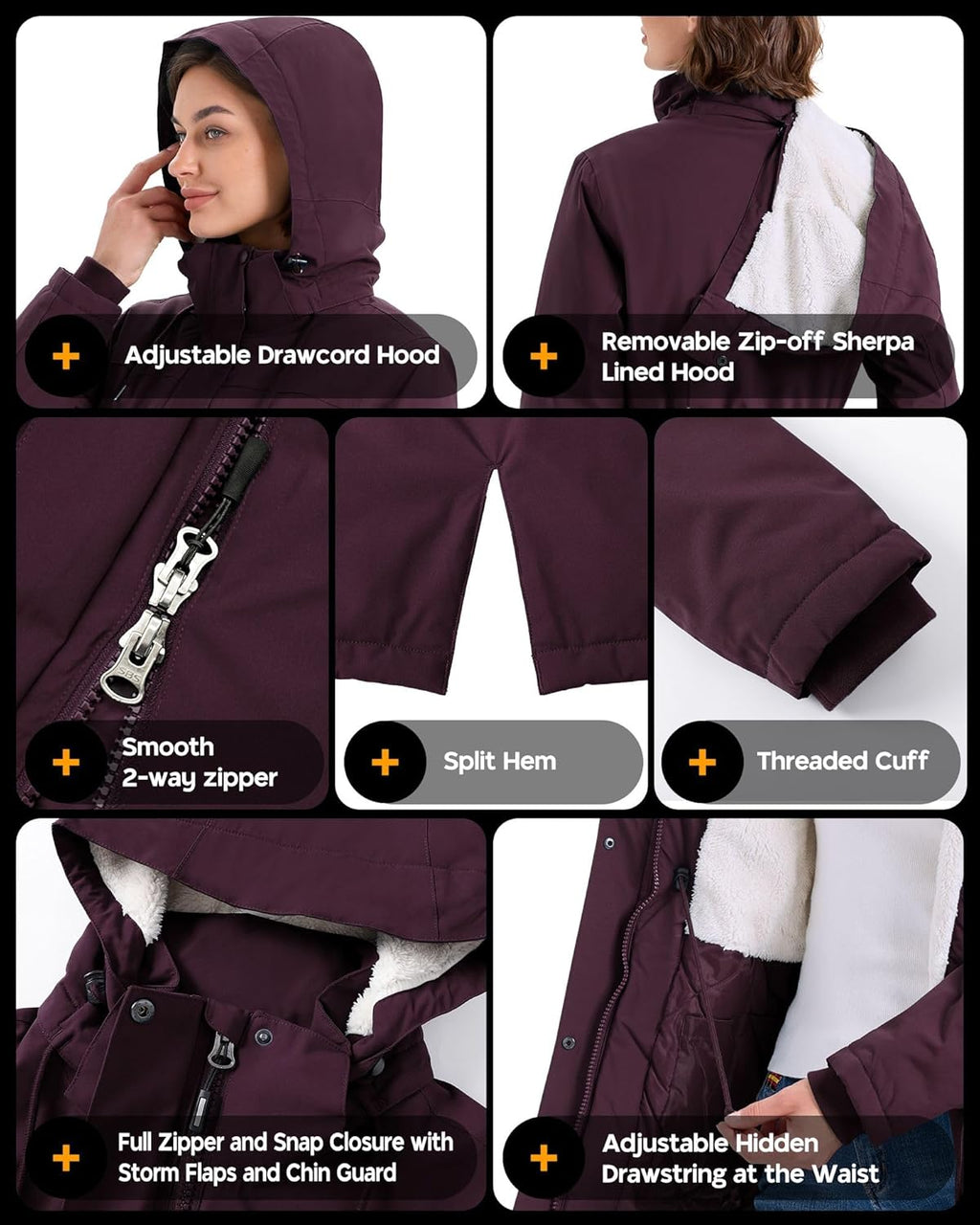 Outdoor Ventures Women’s Waterproof Parka – long hooded winter jacket with windproof, warm insulation, perfect for hiking, travel, and everyday outdoor wear.
