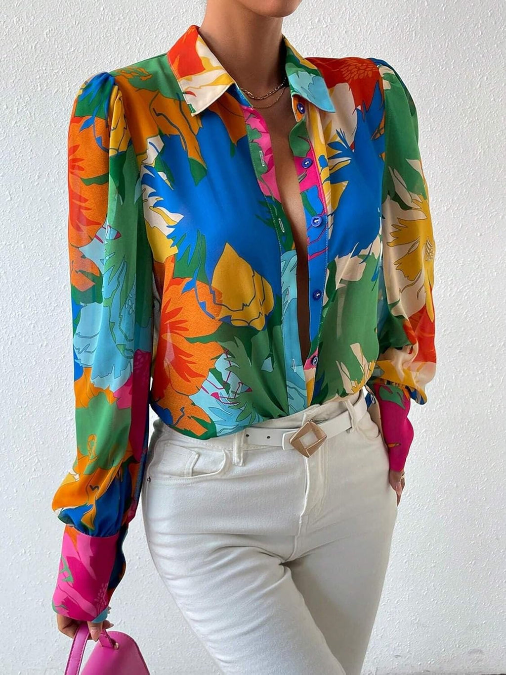 Long Sleeve Blouses for Women Button down Shirts Dressy Casual Blouse.