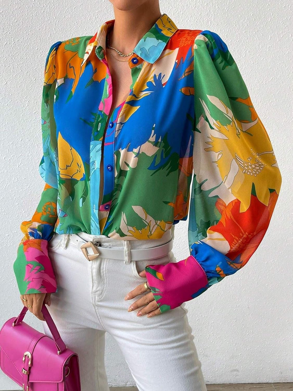 Long Sleeve Blouses for Women Button down Shirts Dressy Casual Blouse.